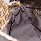 FENDI Zucchino Canvas Mamma Baguette Shoulder Bag Beigeyk13733