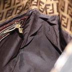 FENDI Zucchino Canvas Mamma Baguette Shoulder Bag Beigeyk13733