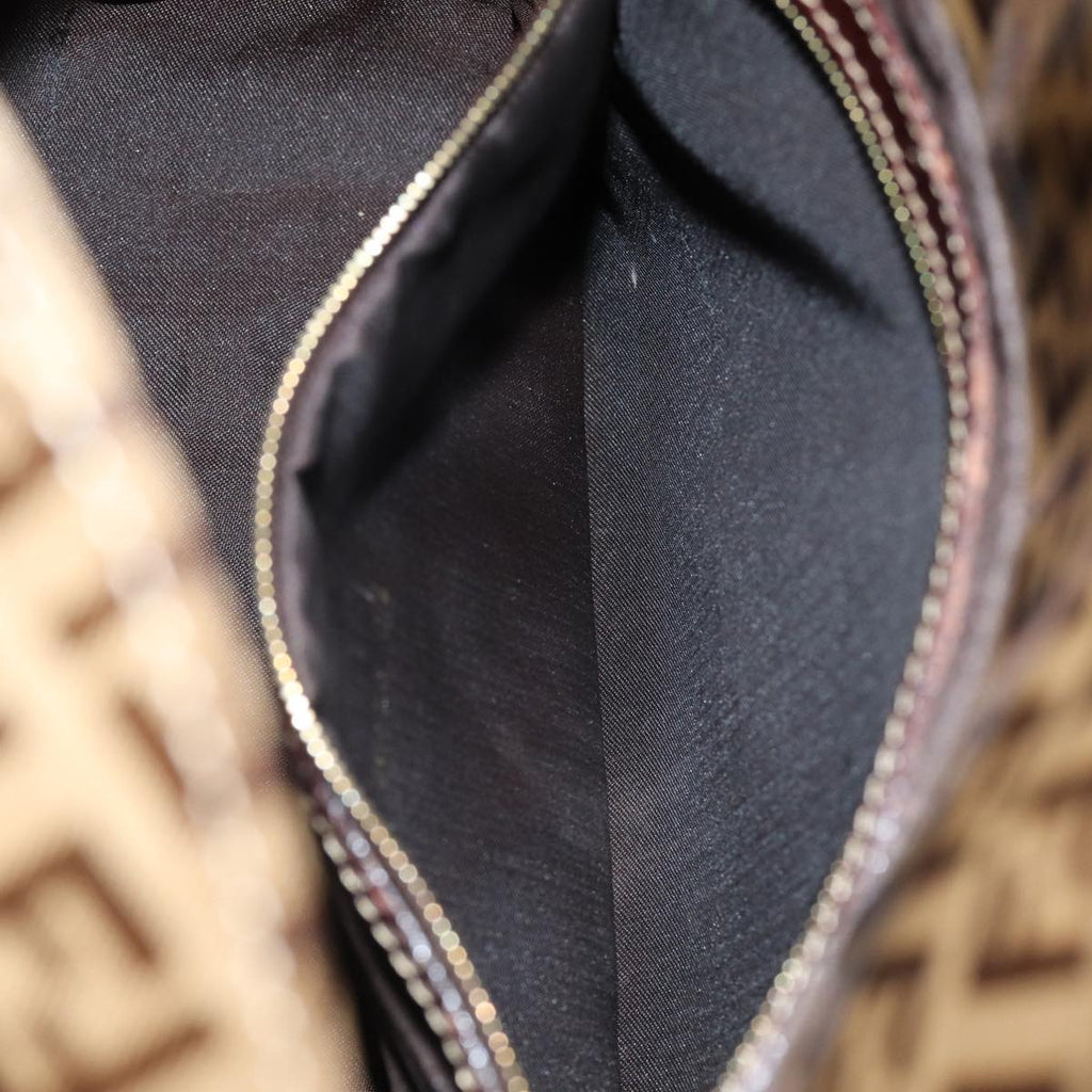 FENDI Zucchino Canvas Mamma Baguette Shoulder Bag Beigeyk13733