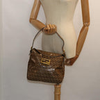 FENDI Zucchino Canvas Mamma Baguette Shoulder Bag Beigeyk13733