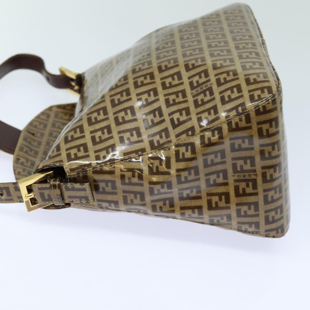FENDI Zucchino Canvas Mamma Baguette Shoulder Bag Beigeyk13733
