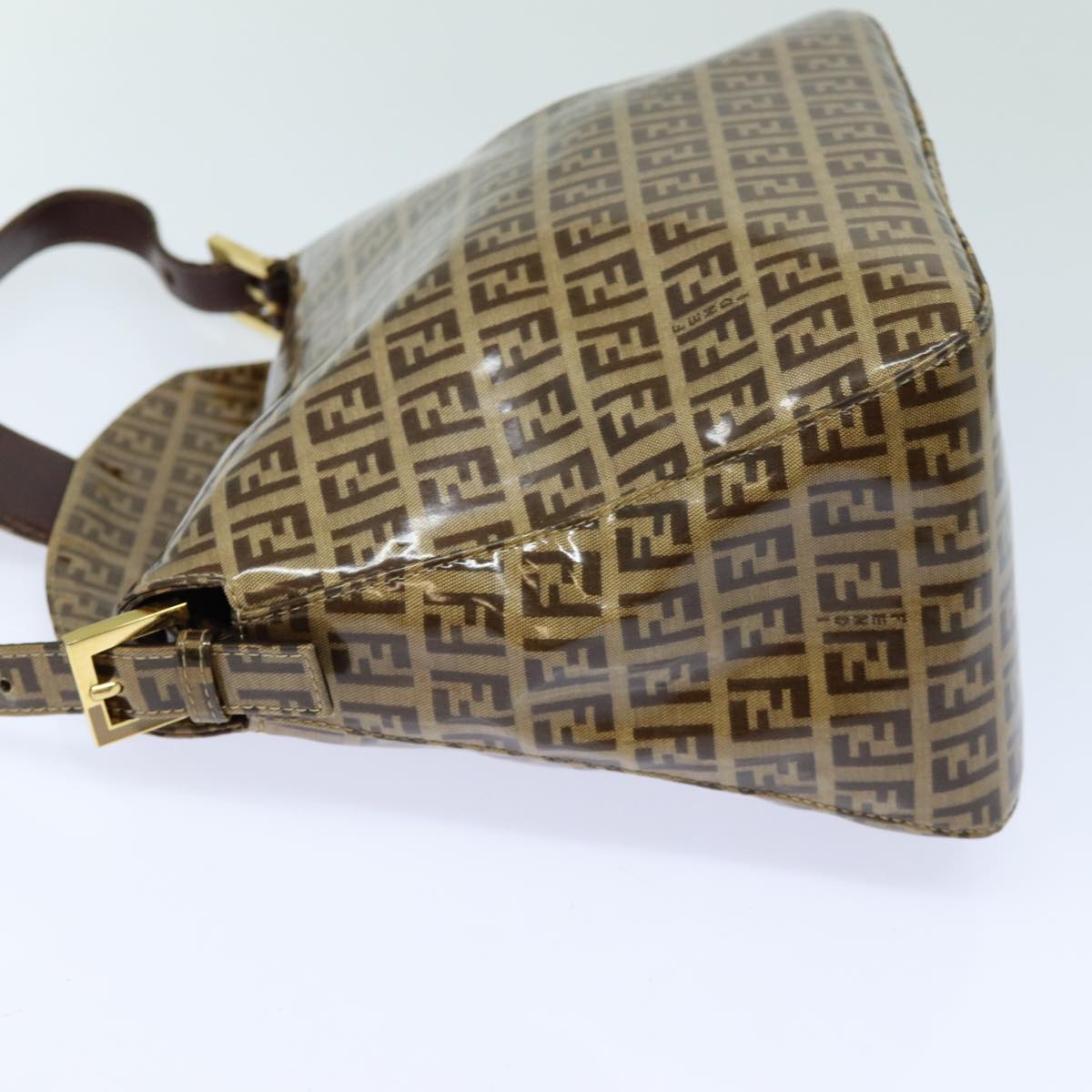FENDI Zucchino Canvas Mamma Baguette Shoulder Bag Beigeyk13733