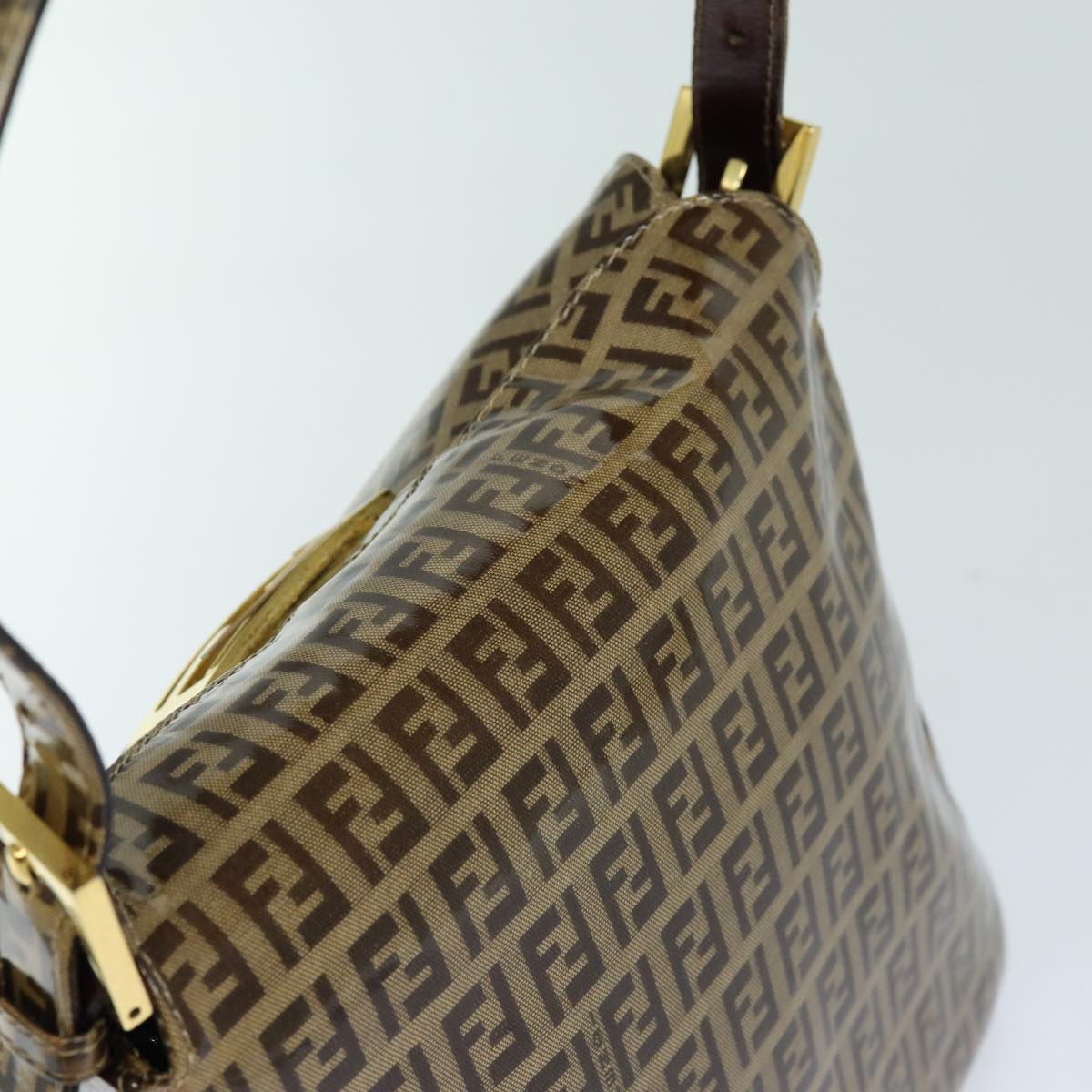 FENDI Zucchino Canvas Mamma Baguette Shoulder Bag Beigeyk13733