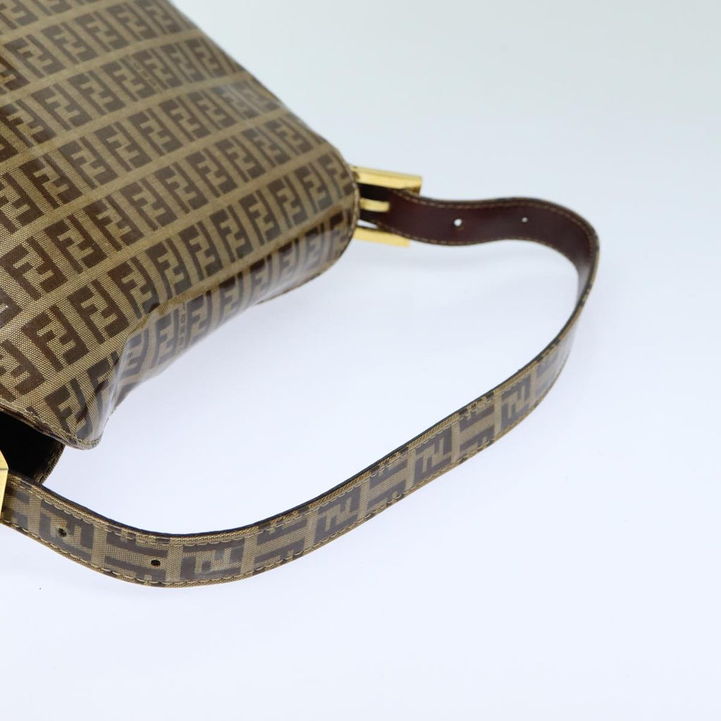 FENDI Zucchino Canvas Mamma Baguette Shoulder Bag Beigeyk13733