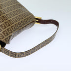 FENDI Zucchino Canvas Mamma Baguette Shoulder Bag Beigeyk13733