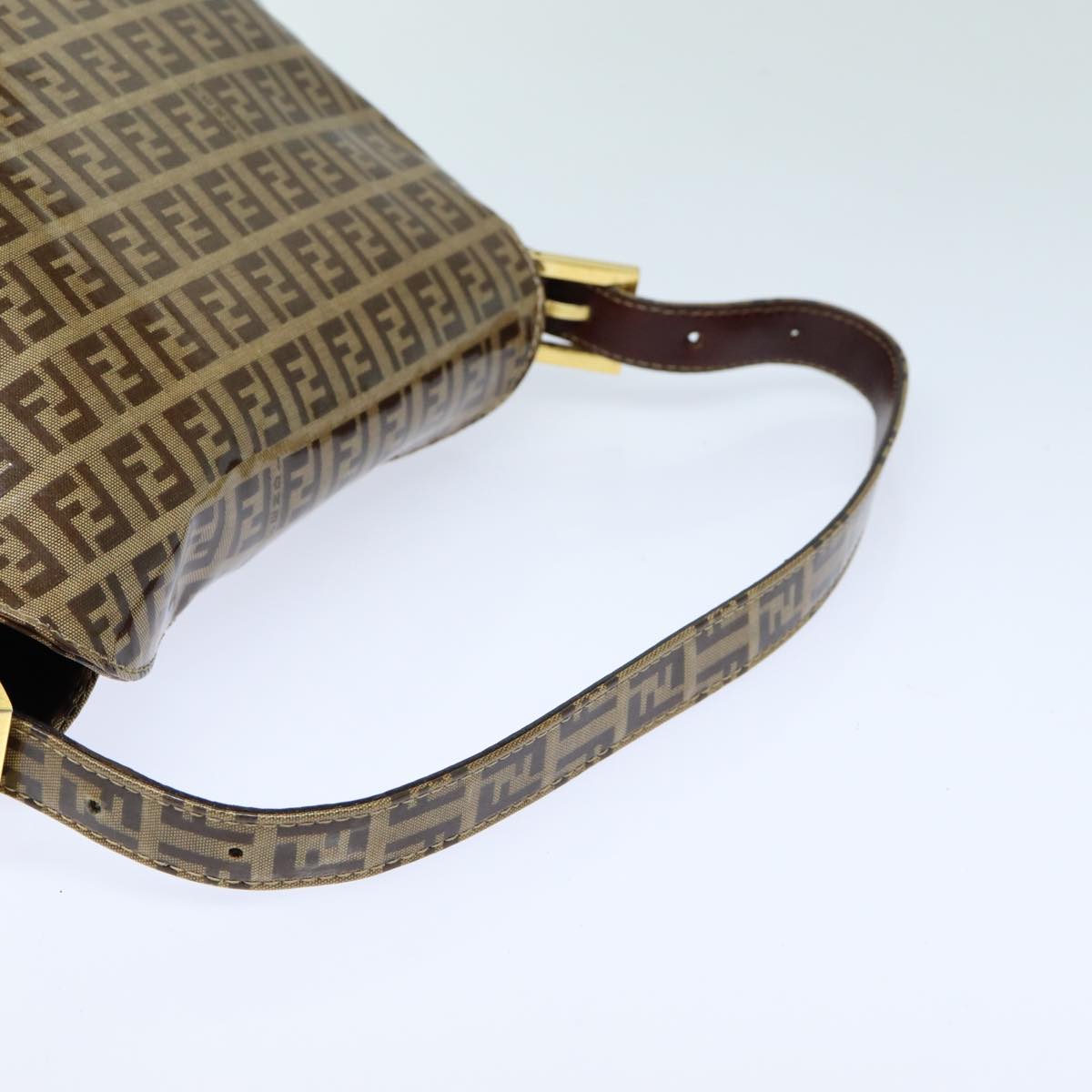 FENDI Zucchino Canvas Mamma Baguette Shoulder Bag Beigeyk13733