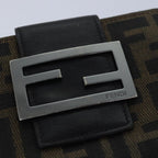 FENDI Zucca Canvas Wallet Black Brownyk13745