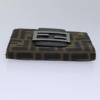 FENDI Zucca Canvas Wallet Black Brownyk13745