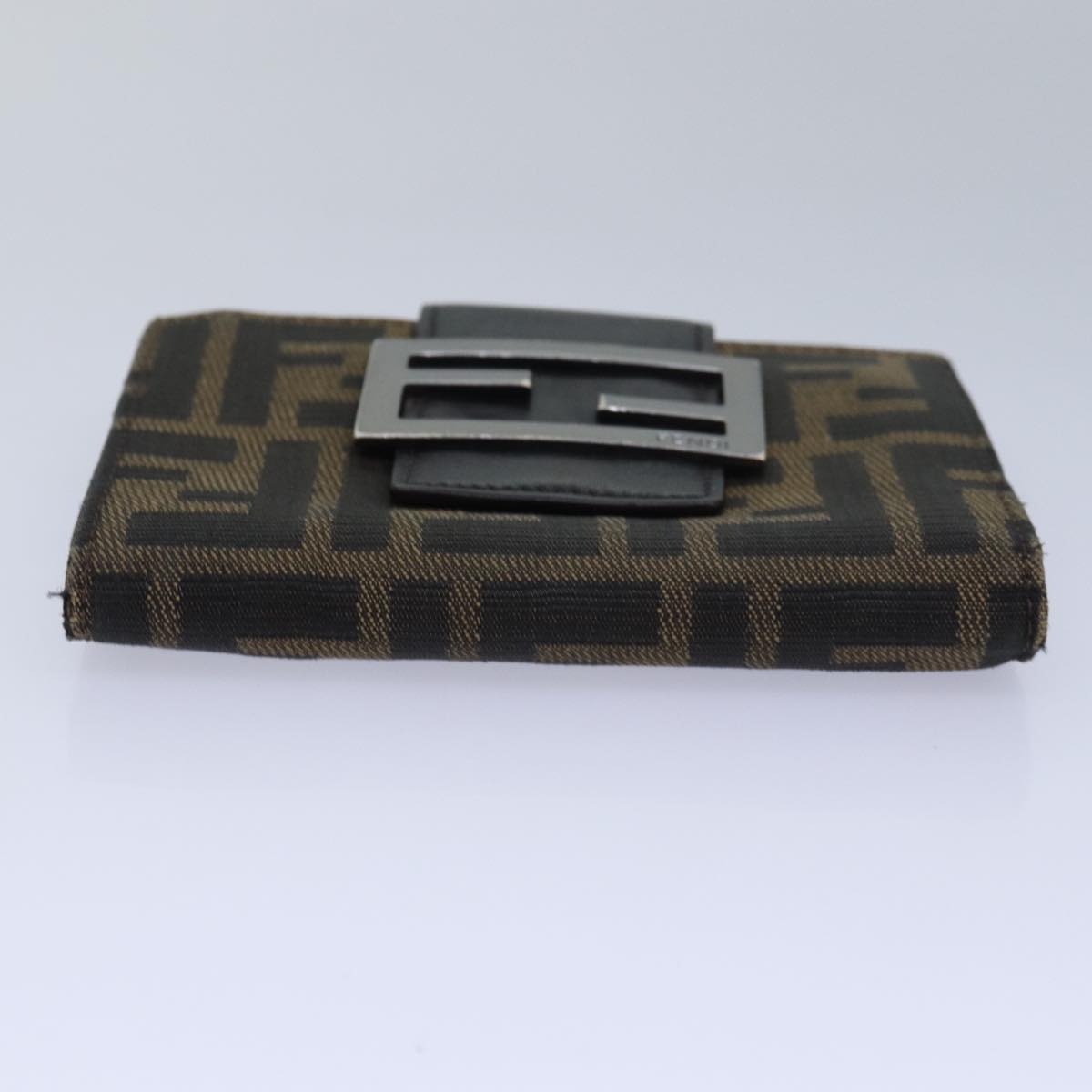 FENDI Zucca Canvas Wallet Black Brownyk13745
