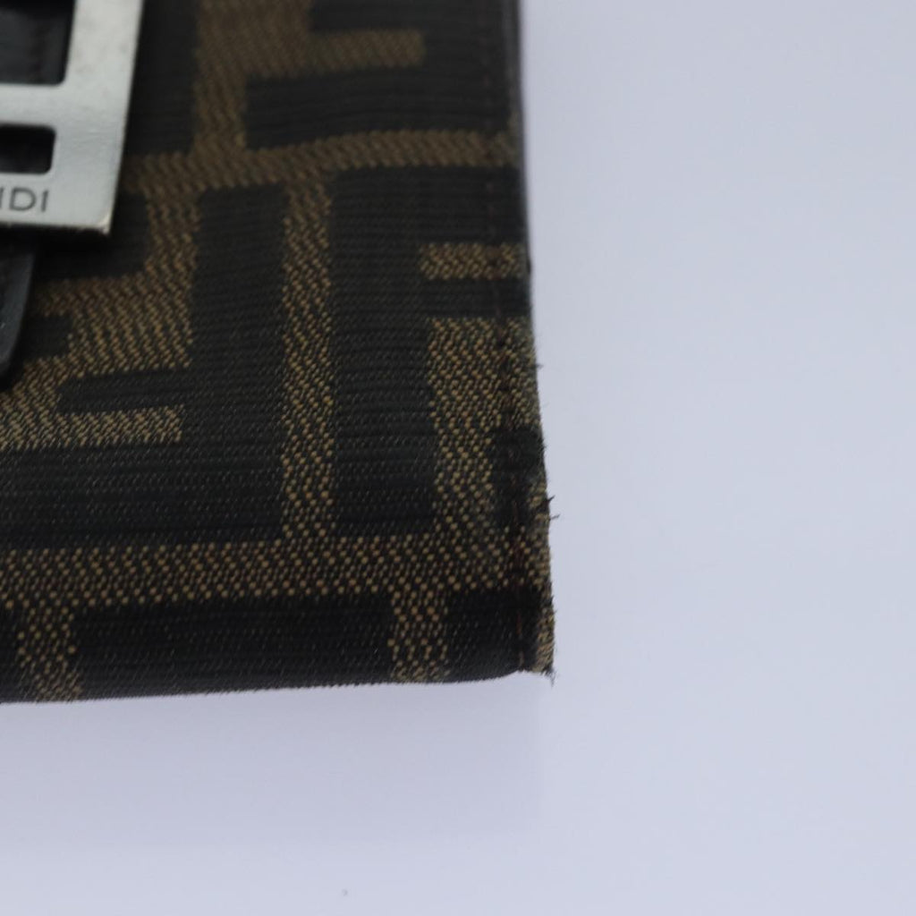 FENDI Zucca Canvas Wallet Black Brownyk13745