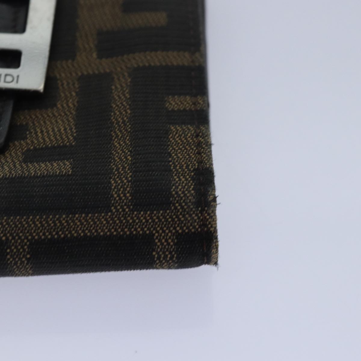 FENDI Zucca Canvas Wallet Black Brownyk13745