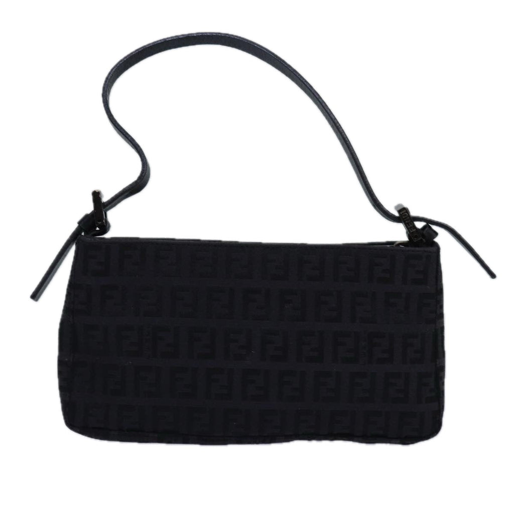 FENDI Zucchino Canvas Hand Bag Blackyk13746