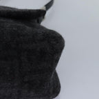 FENDI Zucca Canvas Mamma Baguette Shoulder Bag Wool Blackyk13747