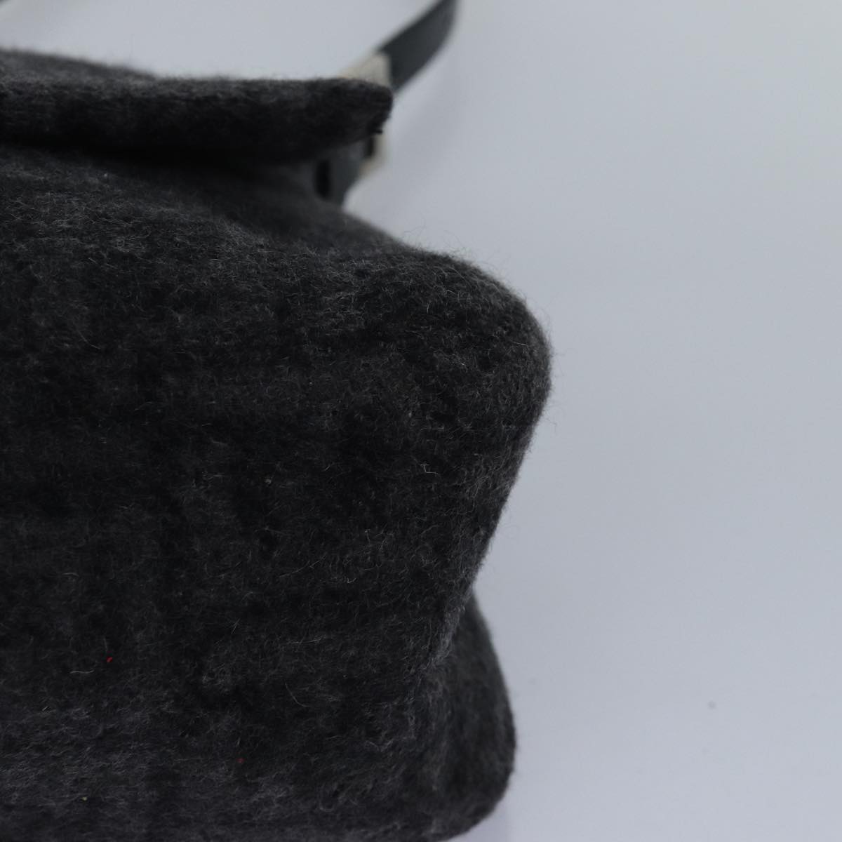 FENDI Zucca Canvas Mamma Baguette Shoulder Bag Wool Blackyk13747