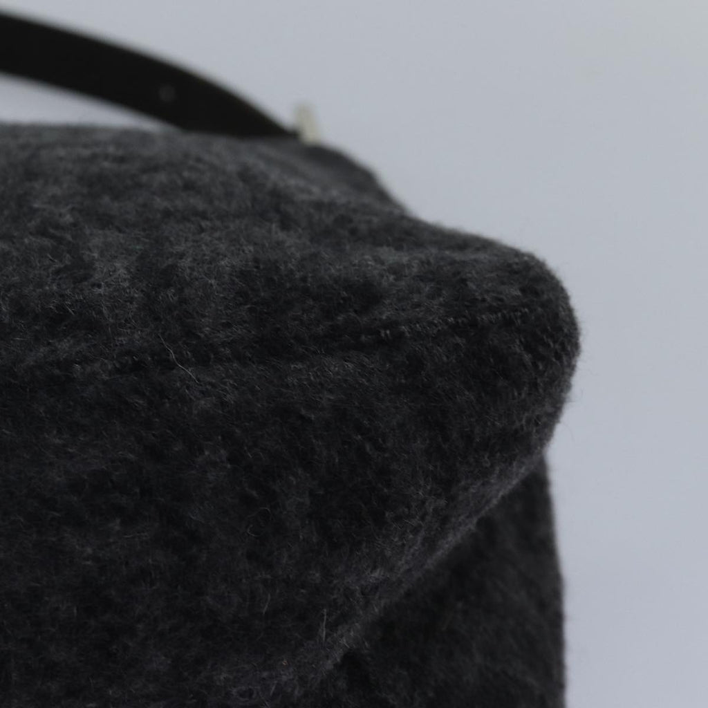 FENDI Zucca Canvas Mamma Baguette Shoulder Bag Wool Blackyk13747