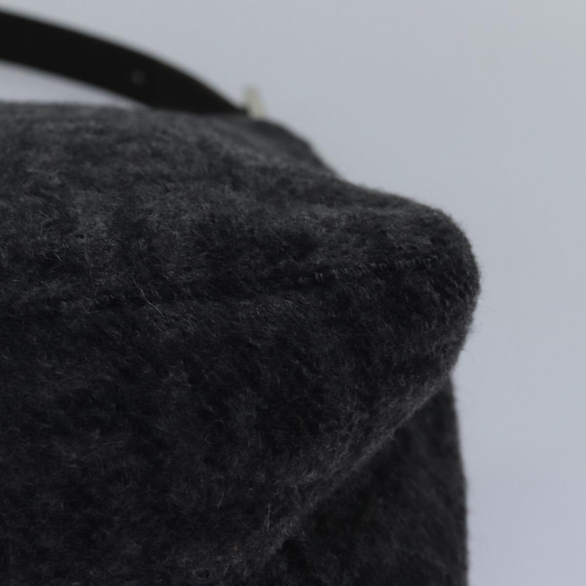 FENDI Zucca Canvas Mamma Baguette Shoulder Bag Wool Blackyk13747