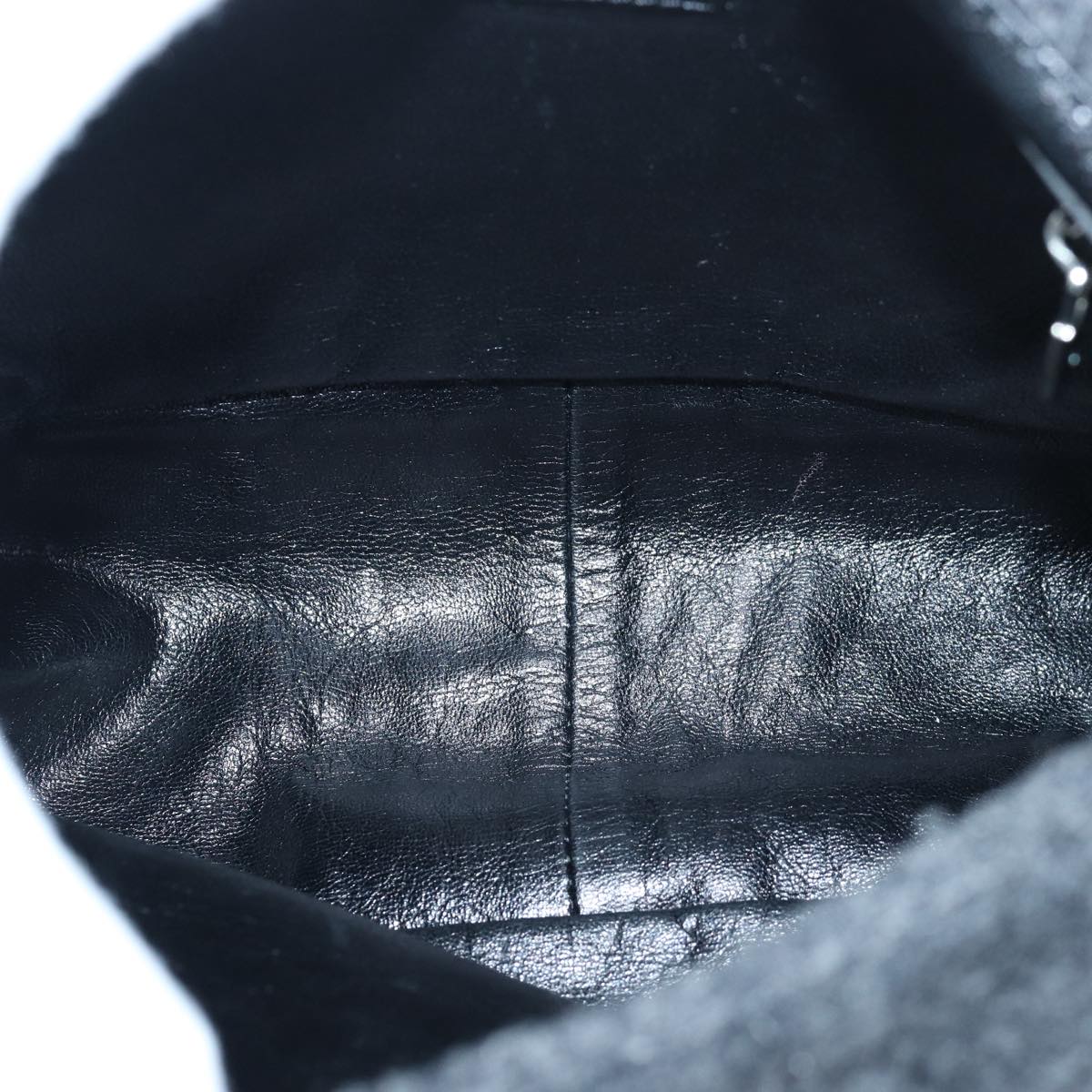 FENDI Zucca Canvas Mamma Baguette Shoulder Bag Wool Blackyk13747