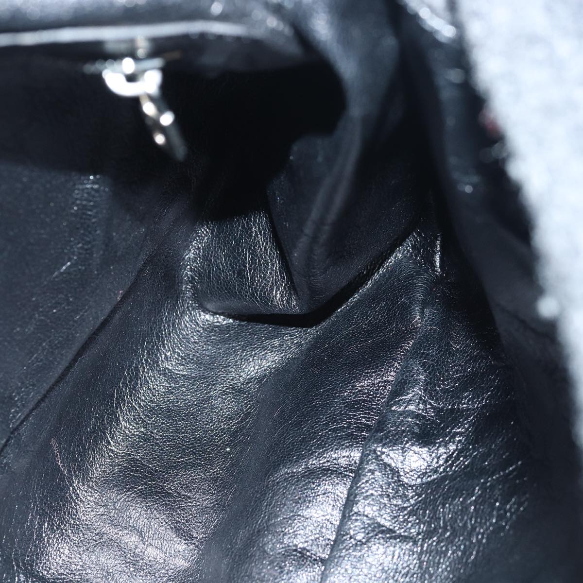 FENDI Zucca Canvas Mamma Baguette Shoulder Bag Wool Blackyk13747