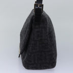 FENDI Zucca Canvas Mamma Baguette Shoulder Bag Wool Blackyk13747