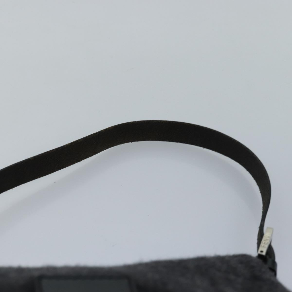 FENDI Zucca Canvas Mamma Baguette Shoulder Bag Wool Blackyk13747