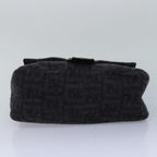 FENDI Zucca Canvas Mamma Baguette Shoulder Bag Wool Blackyk13747