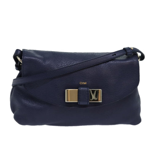 Chloe Lily Shoulder Bag Leather Navy yk13791
