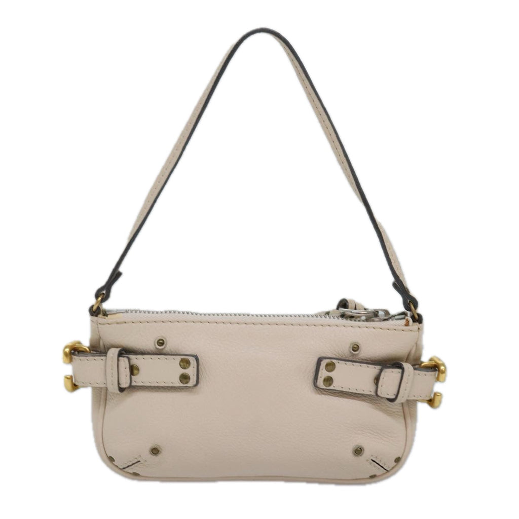 Chloe Paddington Accessory Pouch Leather Vanilla yk13793