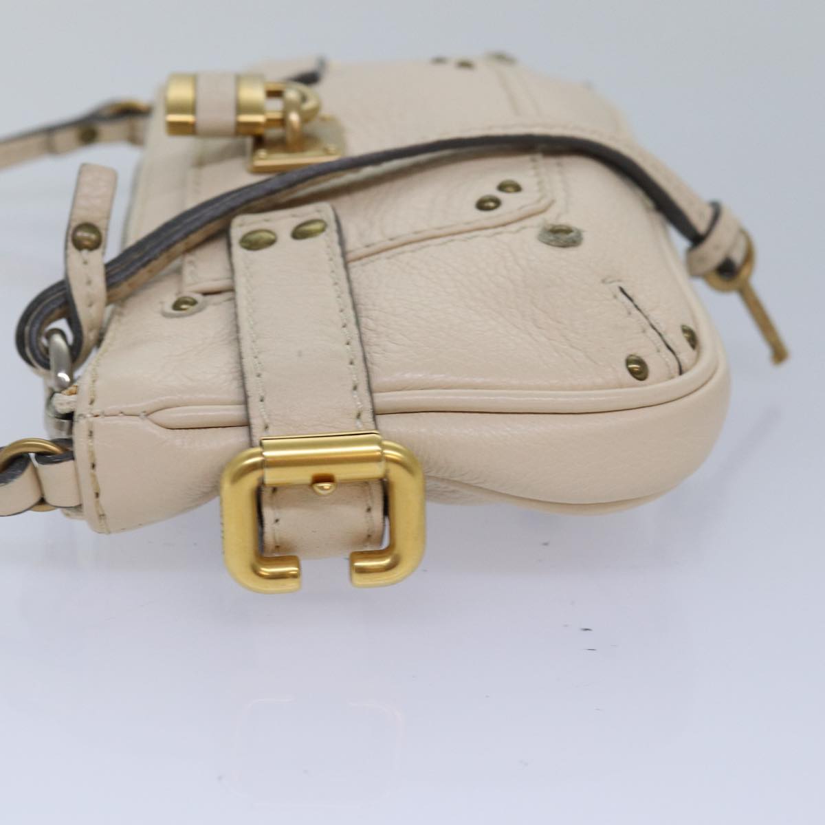 Chloe Paddington Accessory Pouch Leather Vanilla yk13793