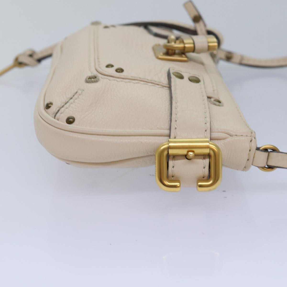 Chloe Paddington Accessory Pouch Leather Vanilla yk13793