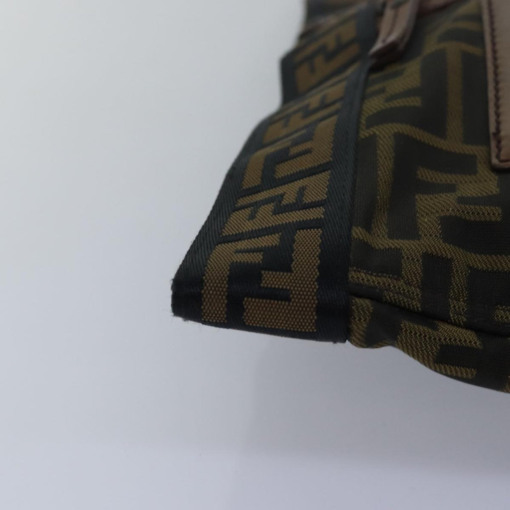 FENDI Zucca Canvas Shoulder Bag Brown Blackyk13801