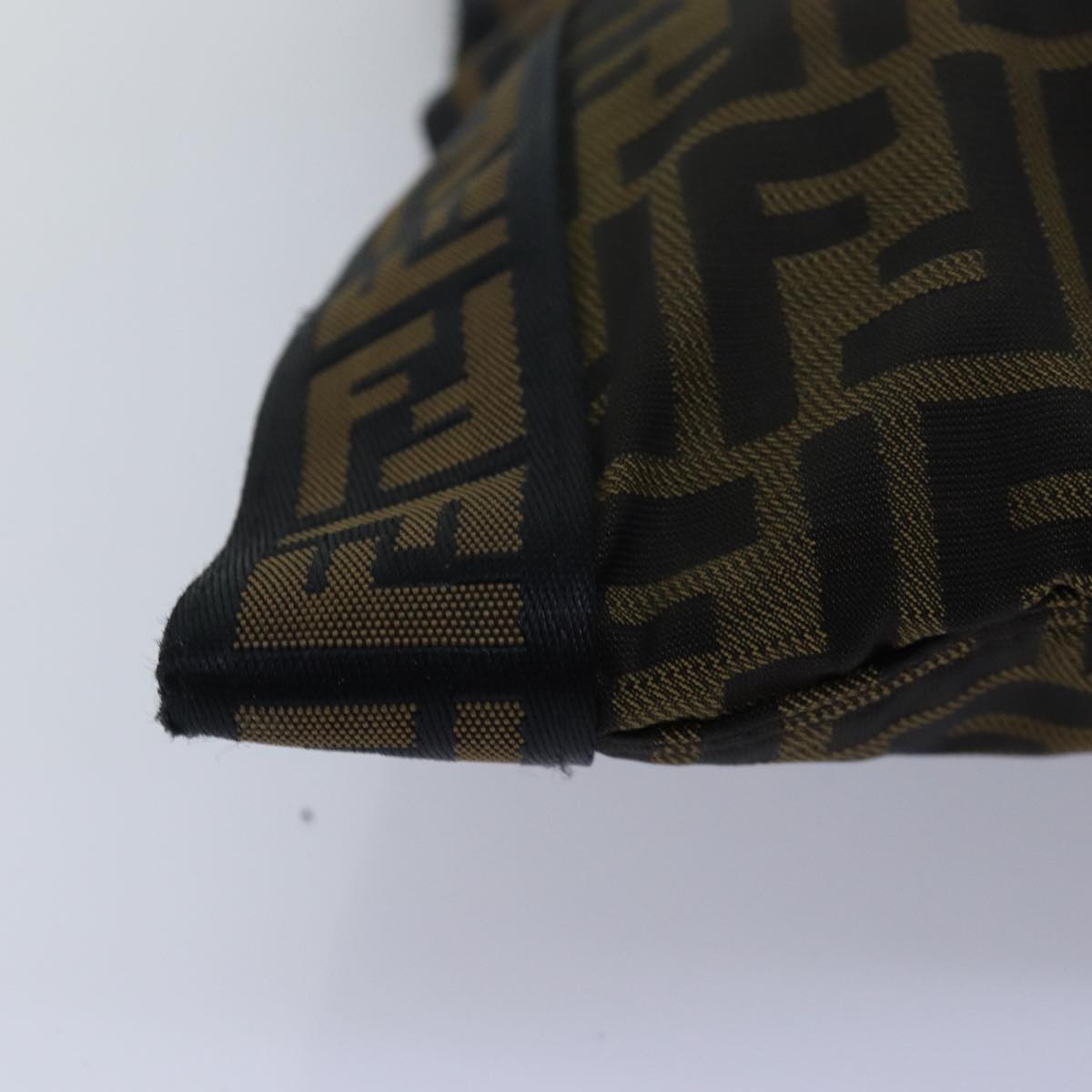 FENDI Zucca Canvas Shoulder Bag Brown Blackyk13801