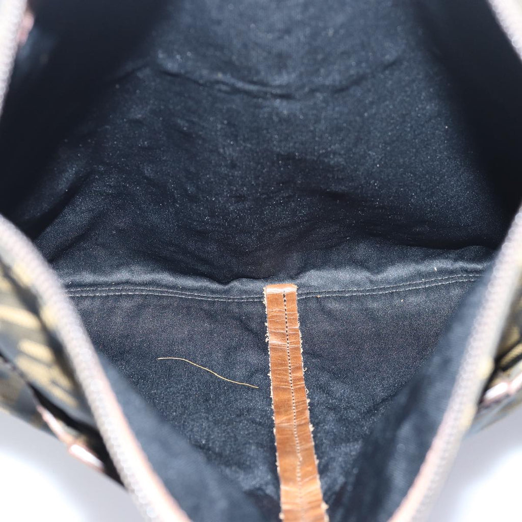 FENDI Zucca Canvas Shoulder Bag Brown Blackyk13801
