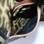 FENDI Zucca Canvas Shoulder Bag Brown Blackyk13801