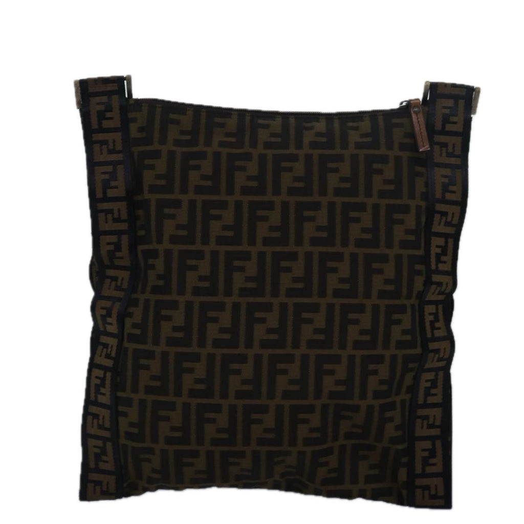 FENDI Zucca Canvas Shoulder Bag Brown Blackyk13801