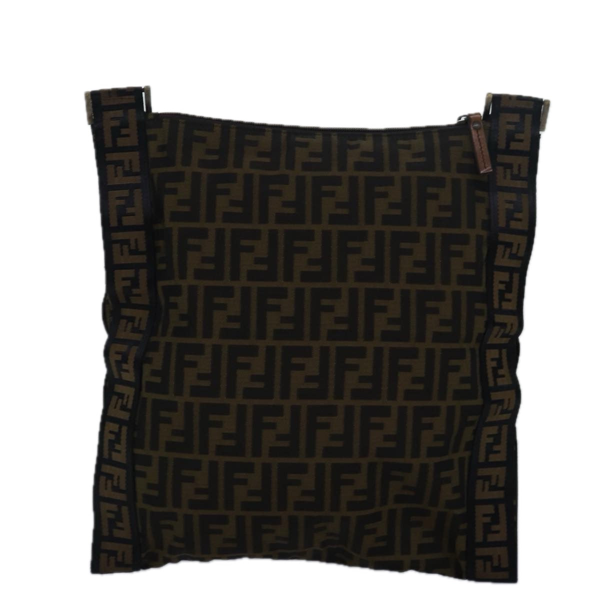 FENDI Zucca Canvas Shoulder Bag Brown Blackyk13801