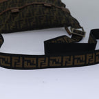 FENDI Zucca Canvas Shoulder Bag Brown Blackyk13801