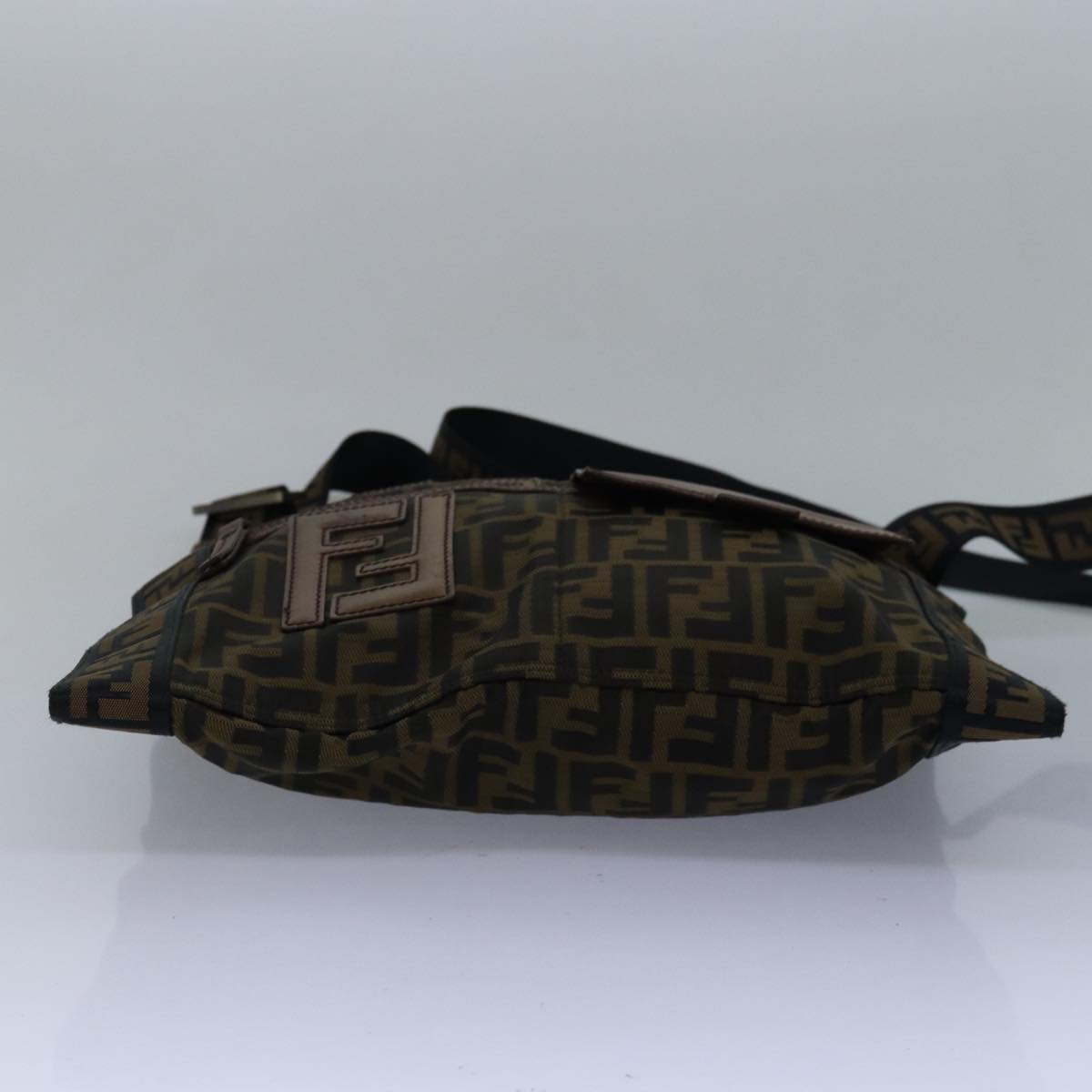 FENDI Zucca Canvas Shoulder Bag Brown Blackyk13801