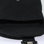 FENDI Zucchino Canvas Mamma Baguette Shoulder Bag Blackyk13812A