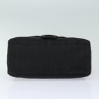 FENDI Zucchino Canvas Mamma Baguette Shoulder Bag Blackyk13812A