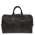 CELINE Macadam Canvas Boston Bag PVC Leather Brown Auth yk13827