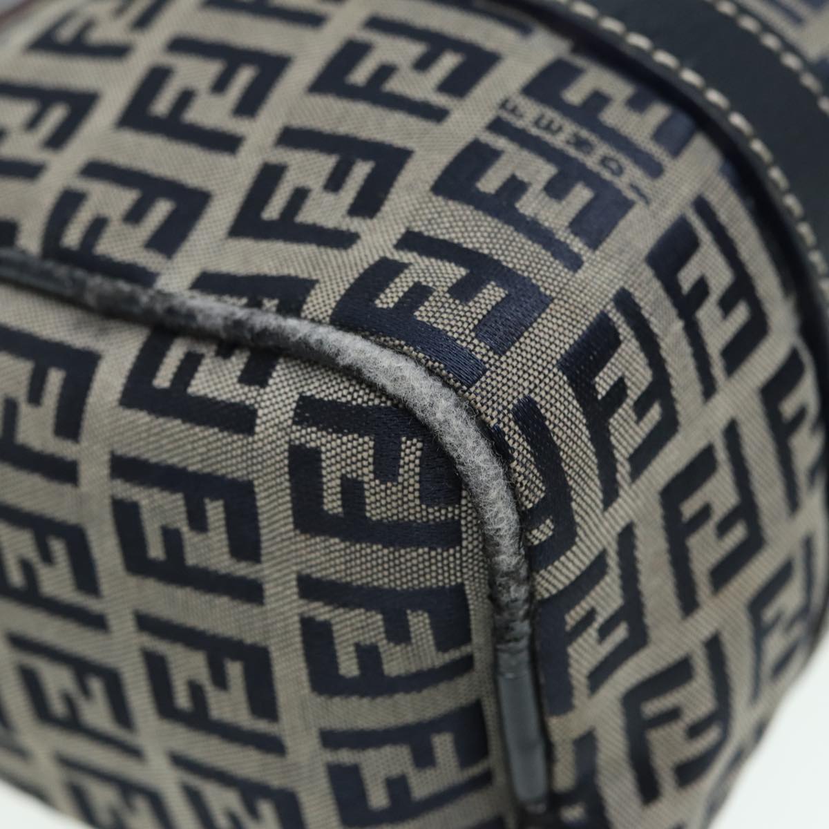 FENDI Zucchino Canvas Hand Bag Navyyk13837