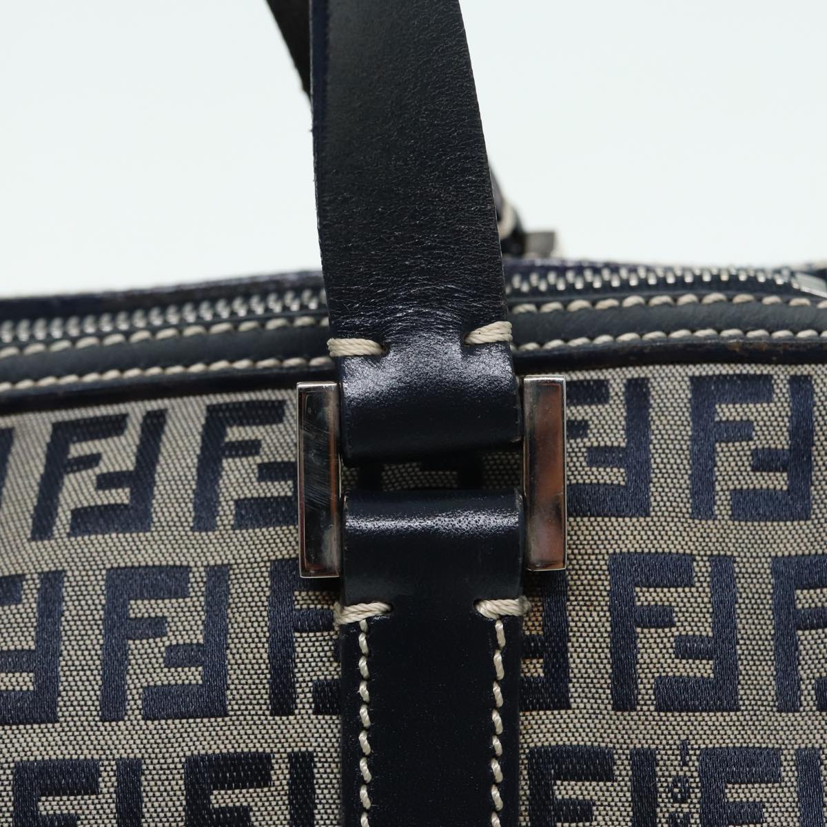 FENDI Zucchino Canvas Hand Bag Navyyk13837