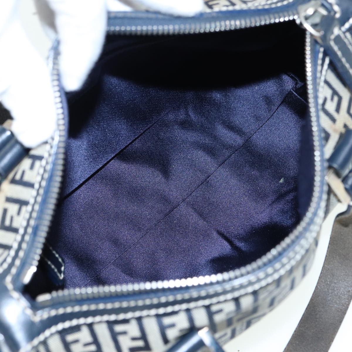 FENDI Zucchino Canvas Hand Bag Navyyk13837