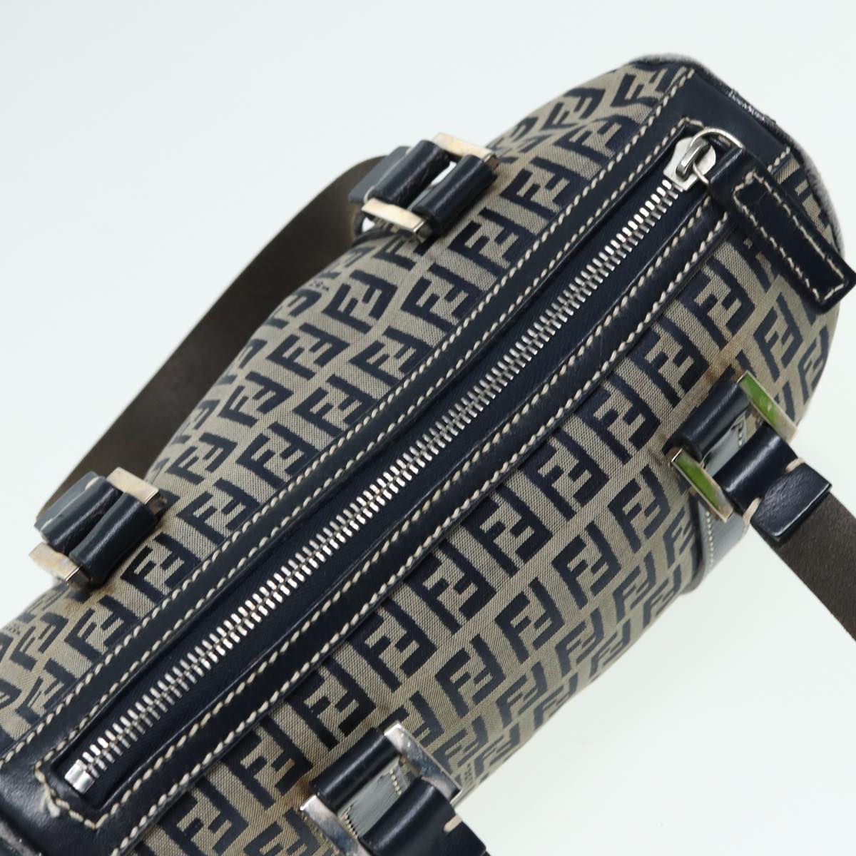 FENDI Zucchino Canvas Hand Bag Navyyk13837