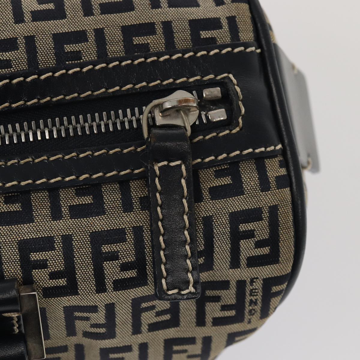 FENDI Zucchino Canvas Hand Bag Navyyk13932