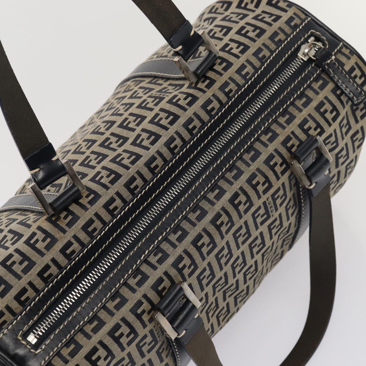 FENDI Zucchino Canvas Hand Bag Navyyk13932