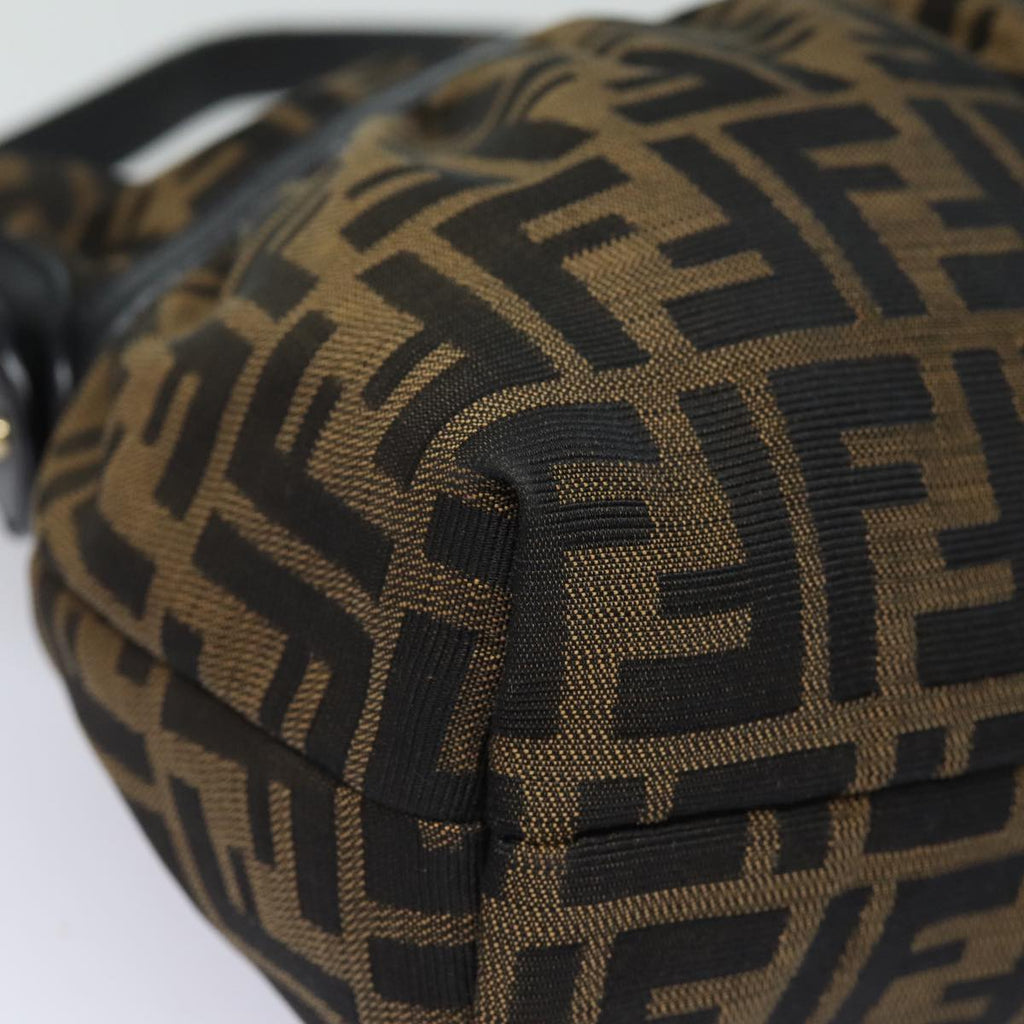 FENDI Zucca Canvas Shoulder Bag Brown Blackyk13964