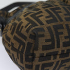 FENDI Zucca Canvas Shoulder Bag Brown Blackyk13964