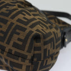 FENDI Zucca Canvas Shoulder Bag Brown Blackyk13964