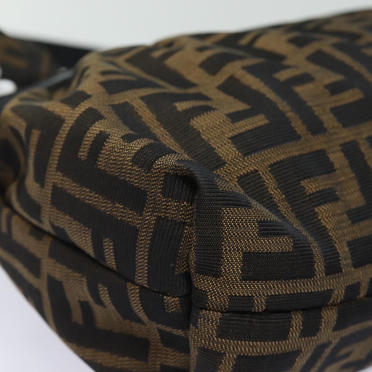 FENDI Zucca Canvas Shoulder Bag Brown Blackyk13964
